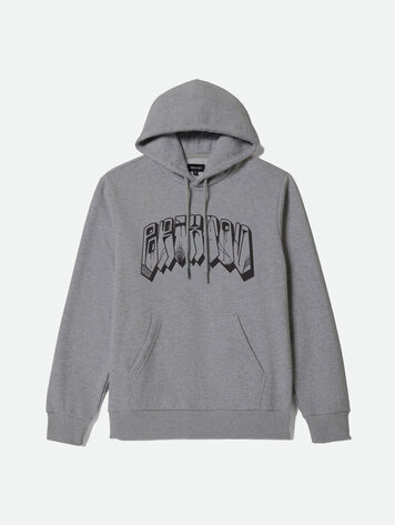 Brixton HOMMES BANDED RELAXED HOODIE GUNMETAL HEATHER