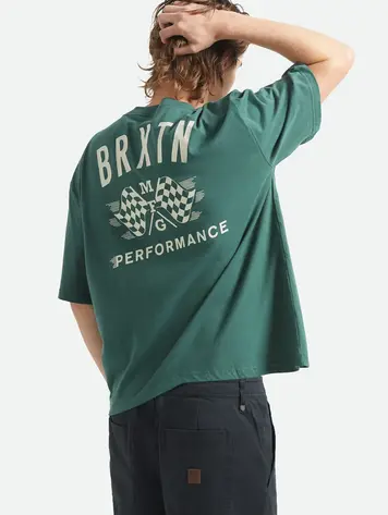 Brixton MEN'S PRIMARY SS CROPPED TEE PRIMAL GREEN