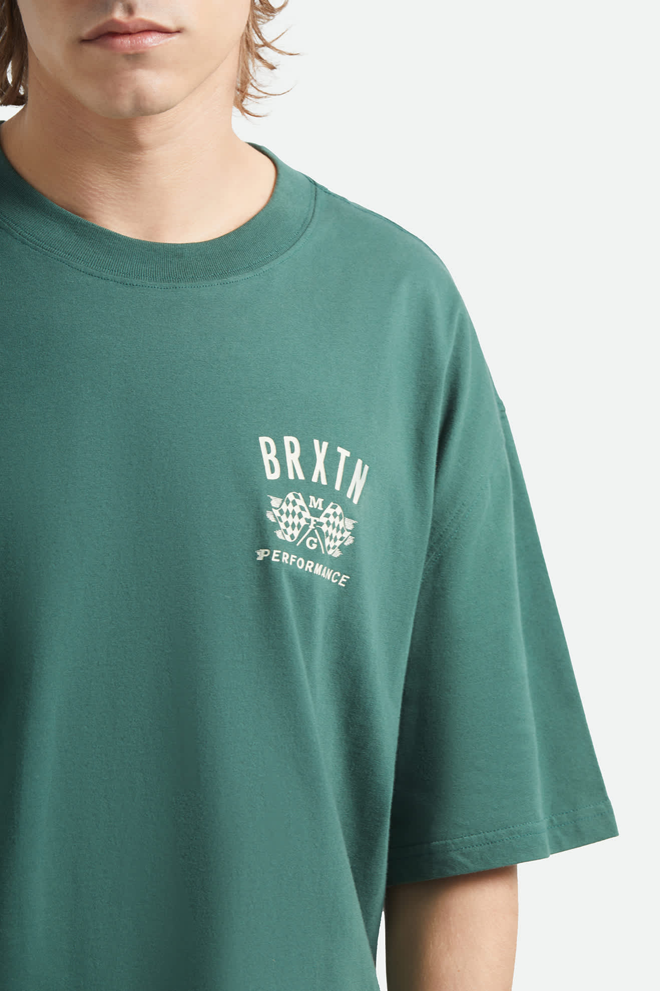 Brixton MEN'S PRIMARY SS CROPPED TEE