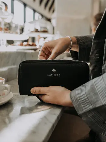 Lambert LE MELI PORTEFEUILLE CUIR VEGAN NOIR