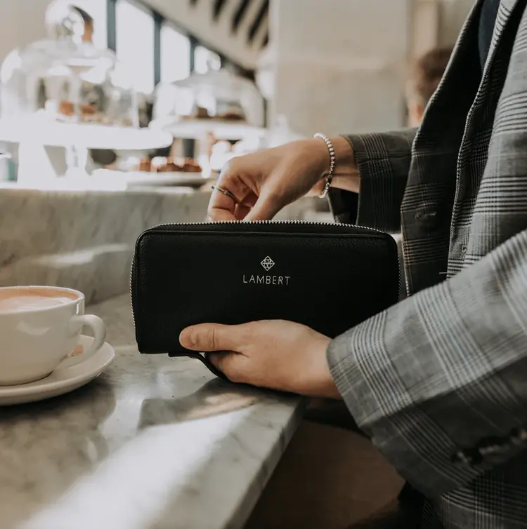Lambert LE MELI PORTEFEUILLE CUIR VEGAN NOIR