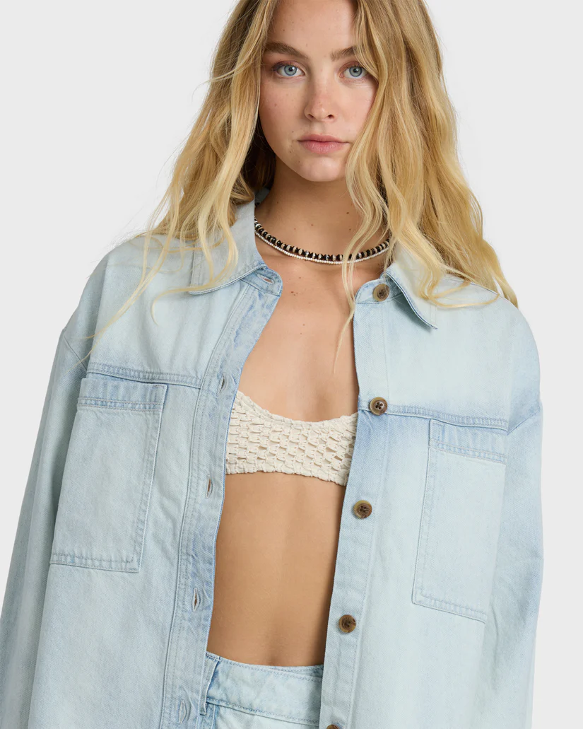 Billabong FEMMES JADE SALTWASHED LS WOVEN TOP