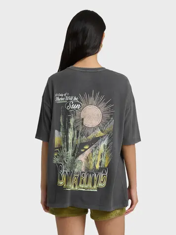 Billabong WOMEN'S SUN CHASING SHORT SLEEVE T-SHIRT OFF BLACK