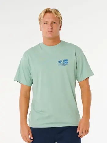 RIP CURL HOMMES PACIFIC RINSE GLASS OFF TEE ALOE