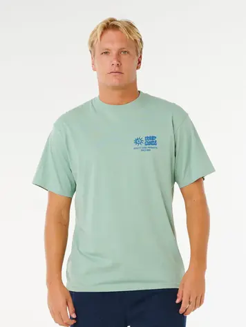 RIP CURL HOMMES PACIFIC RINSE GLASS OFF TEE ALOE