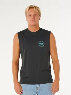 RIP CURL HOMMES STAPLE MUSCLE TEE WASHED BLACK