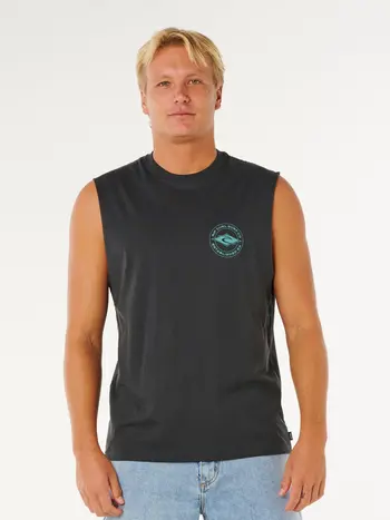 RIP CURL HOMMES STAPLE MUSCLE TEE WASHED BLACK