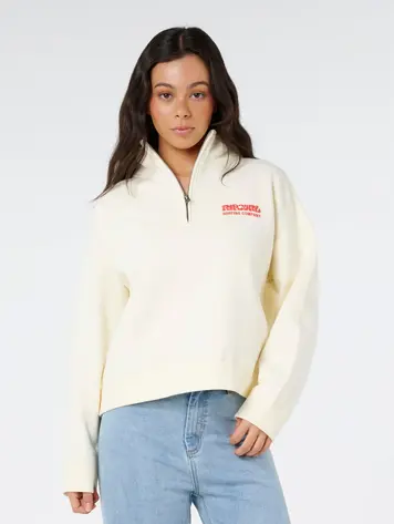 RIP CURL FEMMES SURF PUFF 1/4 ZIP CAYENNE