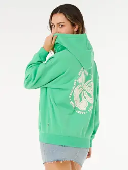 RIP CURL WOMEN'S SURF PUFF HERITAGE HOOD GREEN HAWAII