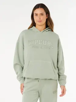 RIP CURL FEMMES VARSITY SPORTS OVERSIZED HOOD AQUA GRAY