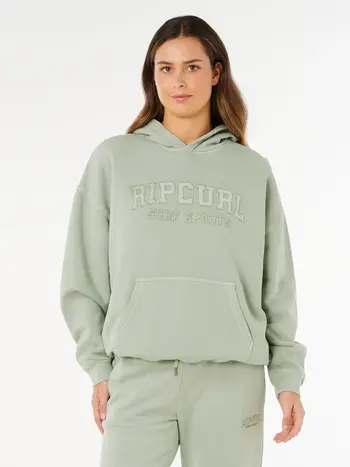 RIP CURL FEMMES VARSITY SPORTS OVERSIZED HOOD AQUA GRAY