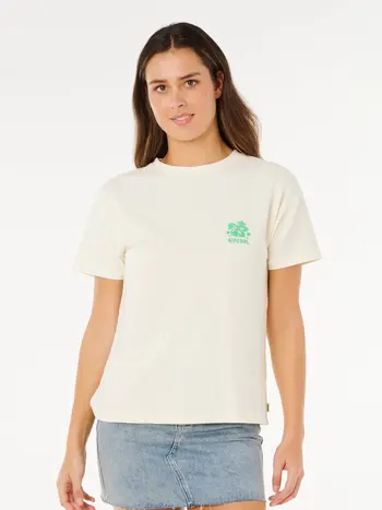 RIP CURL FEMMES SURF PUFF PARTY PACK RELAXED TEE BONE