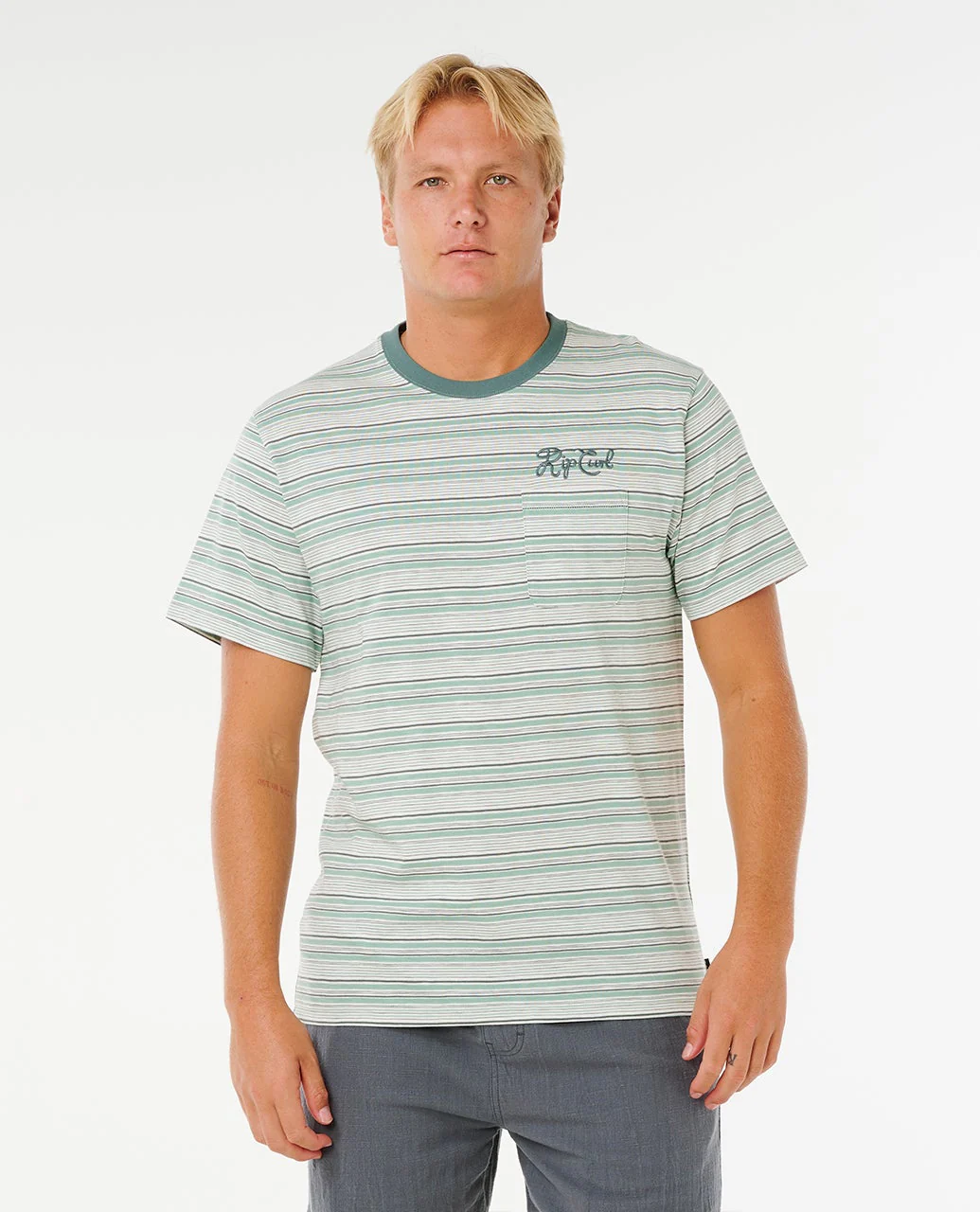 RIP CURL MEN'S PACIFIC RINSE STRIPE RELAXED TEE