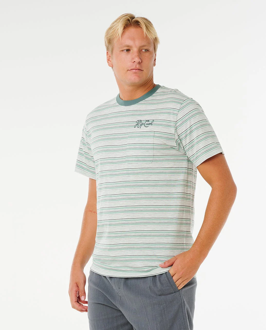 RIP CURL MEN'S PACIFIC RINSE STRIPE RELAXED TEE