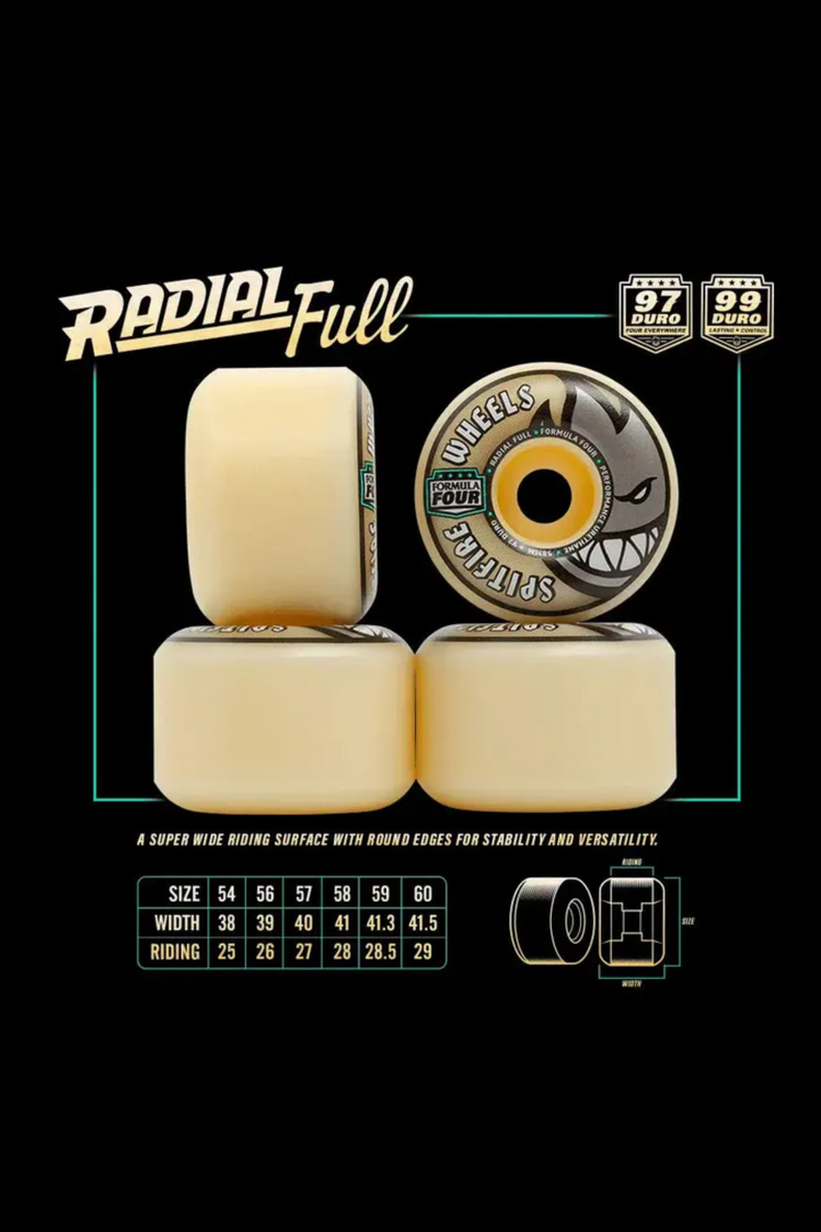 Spitfire TEAM COLORS F4 99A RADIAL FULL WHEELS LIGHT PURPLE 54MM