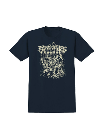 Spitfire MEN'S DEMON REDUX DISCHARGE PRINT SHORT SLEEVE TEE TRUE NAVY