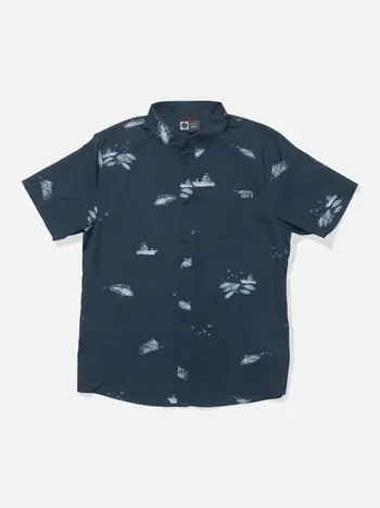 Salty crew MEN'S BREEZER PERF BUTTON UP MIDNIGHT NAVY