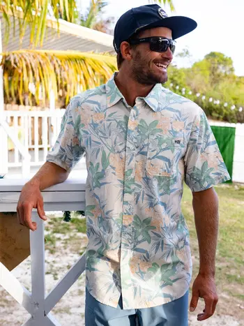 Salty crew MEN'S CREW SS BUTTON UP OFF WHITE