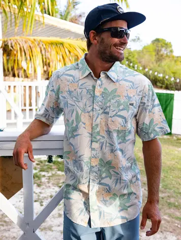 Salty crew MEN'S CREW SS BUTTON UP OFF WHITE