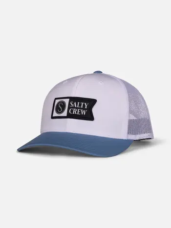 Salty crew HOMMES PINNACLE 2 RETRO TRUCKER HAT WHITE/SLATE