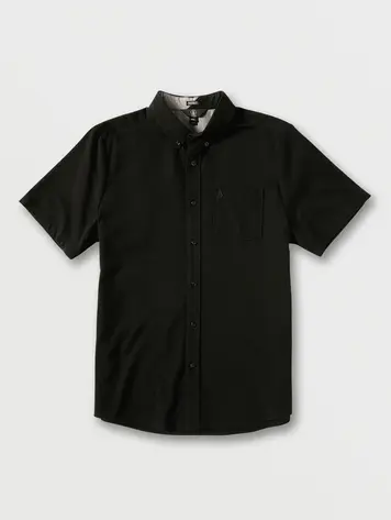 Volcom MEN'S EVERETT OXFORD SS BUTTON DOWN SHIRT NEW BLACK