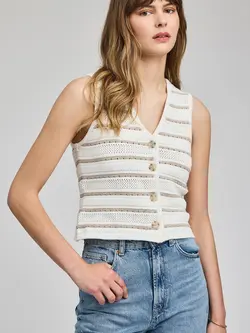 Gentle fawn WOMEN'S MARIANA KNIT VEST BEECHWOOD STRIPE