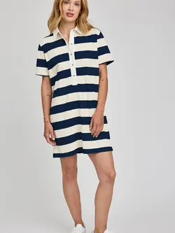 Gentle fawn WOMEN'S COLBIE DRESS NAVY STRIPE