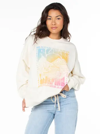 Roxy FEMMES LINEUP OVERSIZED CREW CLOUD DANCER SUNNY