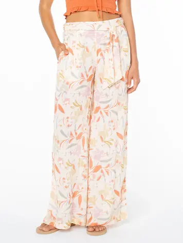 Roxy FEMMES ON THE ROAD PANT PARCHMENT FLEETING BLOOM