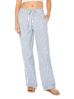 Roxy FEMMES MAVERICKS TROUSER PANT BLUE HORIZON JAIL BIRD STRIPE