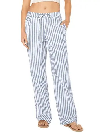 Roxy FEMMES MAVERICKS TROUSER PANT BLUE HORIZON JAIL BIRD STRIPE