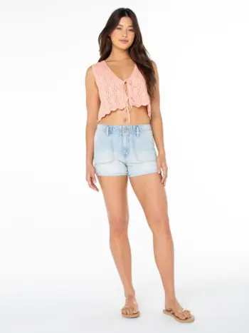 Roxy WOMEN'S BEACH BOUND CROCHET VEST LANTANA SOLID