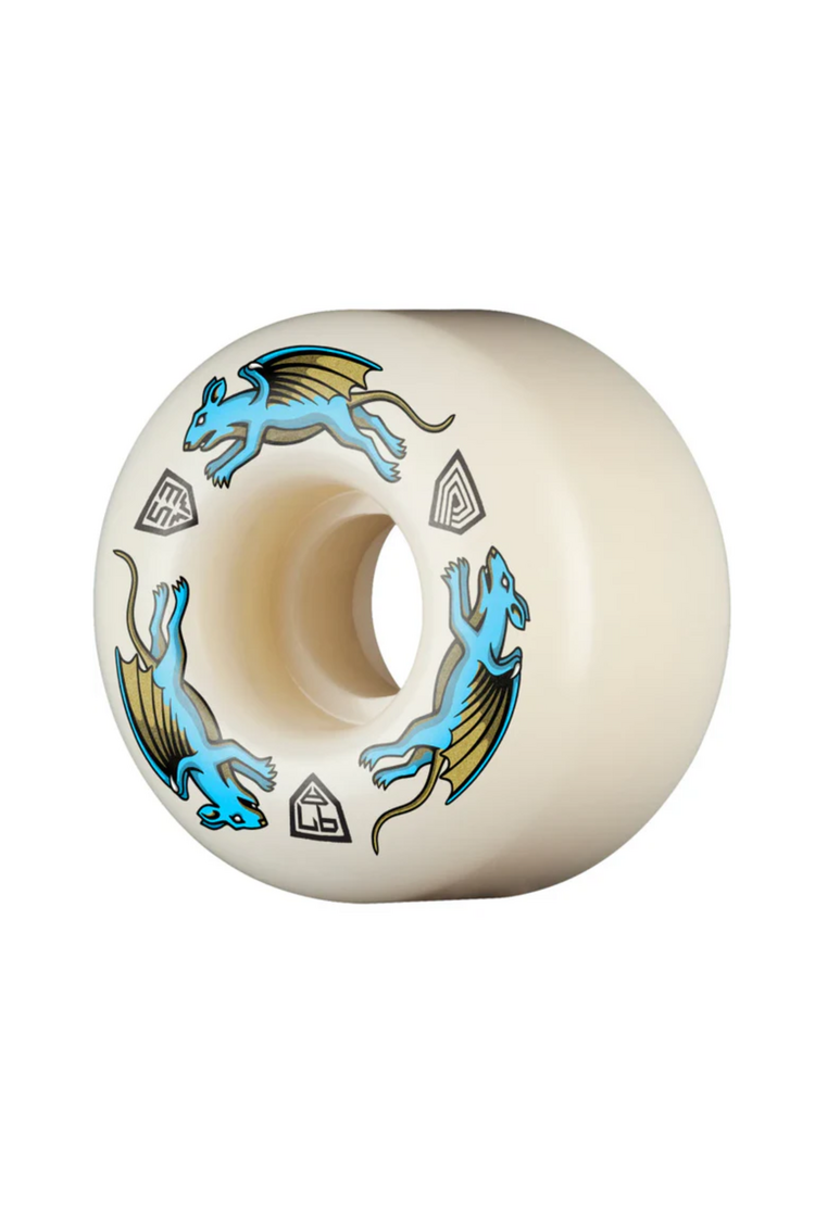 Powell Peralta DRAGON FORMULA NANO RAT AV4 97A BLUE SKATEBOARD WHEELS 53x34