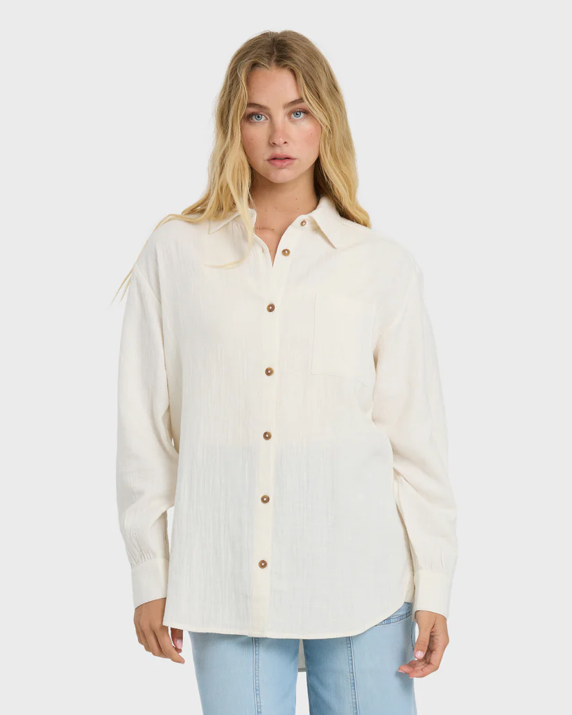 Billabong FEMMES WANDERER SOLID LS WOVEN TOP