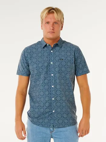 RIP CURL HOMMES SESSIONS AEROTECH SS SHIRT BLUE LAGOON