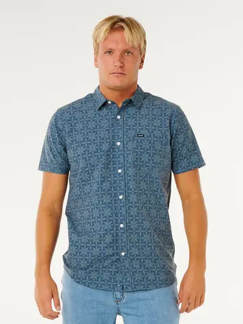 RIP CURL HOMMES SESSIONS AEROTECH SS SHIRT BLUE LAGOON