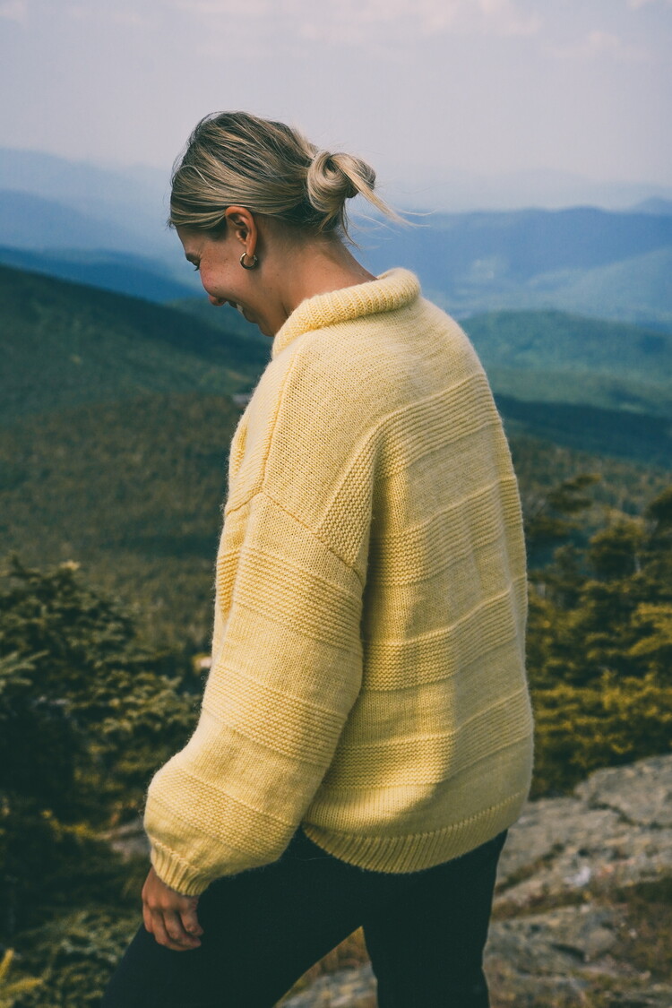 Notice the reckless WOMEN'S BUTTER YELLOW SWEATER