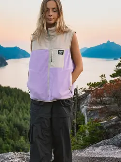 Notice the reckless WOMEN'S BLOSSOM REVERSIBLE FLEECE VEST