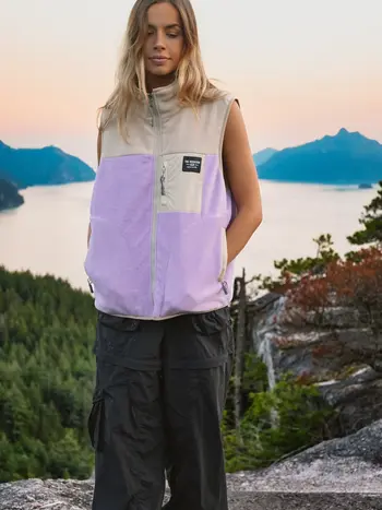 Notice the reckless FEMMES BLOSSOM REVERSIBLE FLEECE VEST