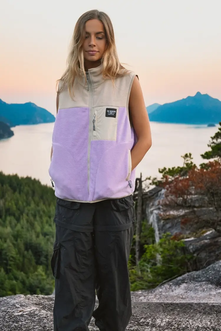 Notice the reckless FEMMES BLOSSOM REVERSIBLE FLEECE VEST