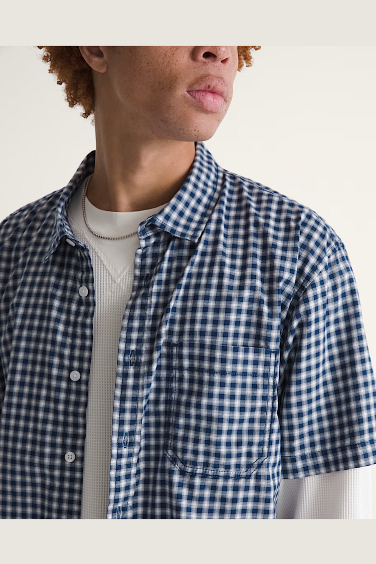 Vans MEN'S LARKSPUR MINI PLAID SS SHIRT