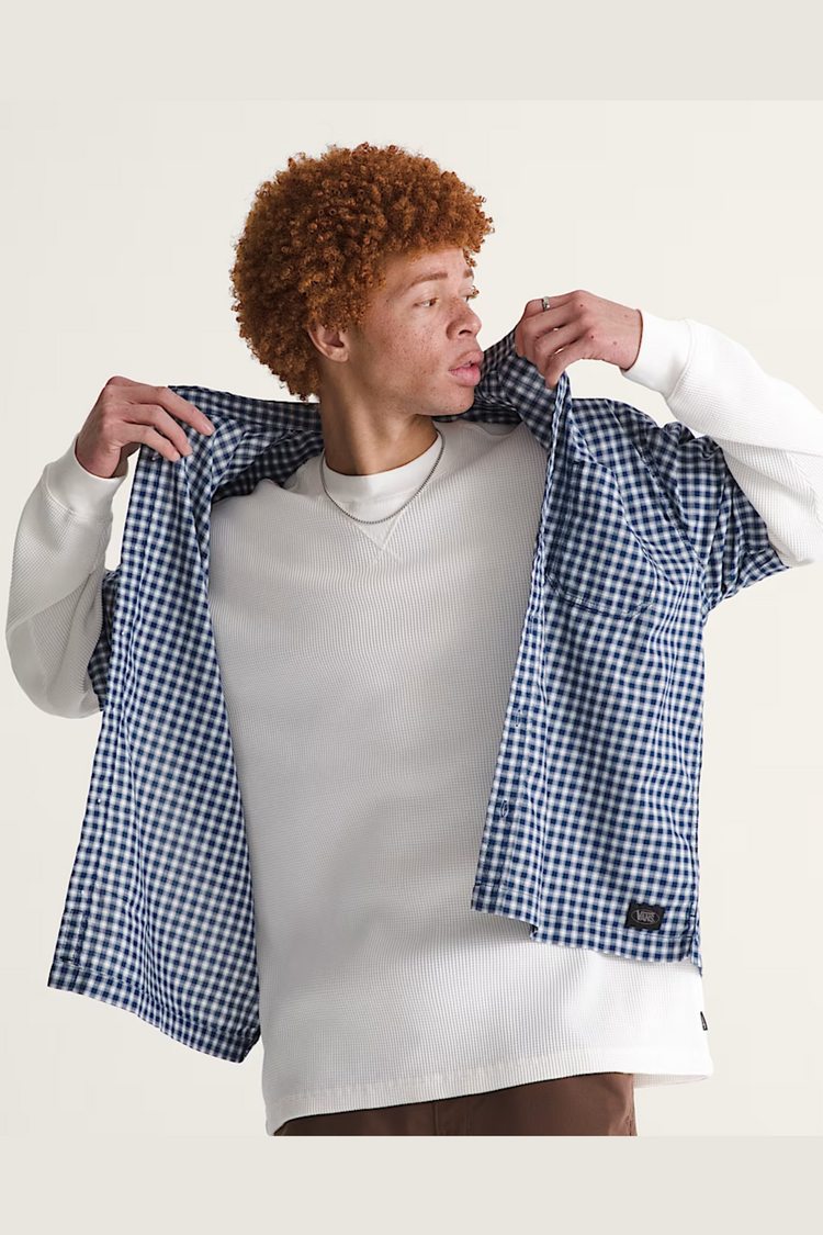 Vans MEN'S LARKSPUR MINI PLAID SS SHIRT