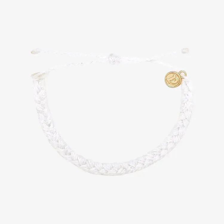 Puravida WOMEN'S SOLID BRAIDED BRACELET WHITE