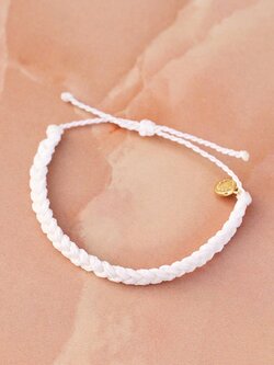 Puravida FEMMES SOLID BRAIDED BRACELET WHITE