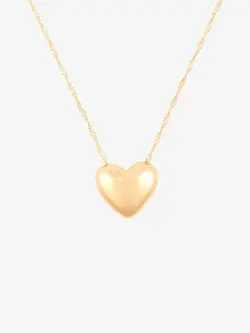 Puravida WOMEN'S PUFFY HEART BEAD PENDANT NECKLACE GOLD