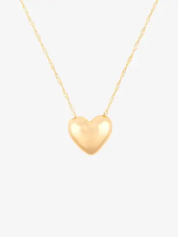 Puravida WOMEN'S PUFFY HEART BEAD PENDANT NECKLACE GOLD