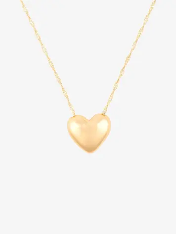 Puravida FEMMES PUFFY HEART BEAD PENDANT NECKLACE GOLD