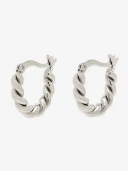 Puravida WOMEN'S TWISTED DOME HOOP EARRINGS SILVER