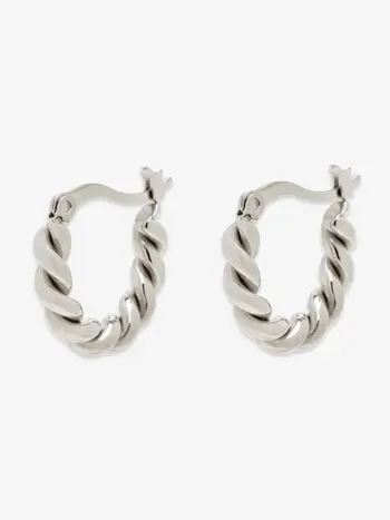 Puravida WOMEN'S TWISTED DOME HOOP EARRINGS SILVER