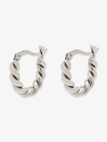 Puravida FEMMES TWISTED DOME HOOP EARRINGS SILVER